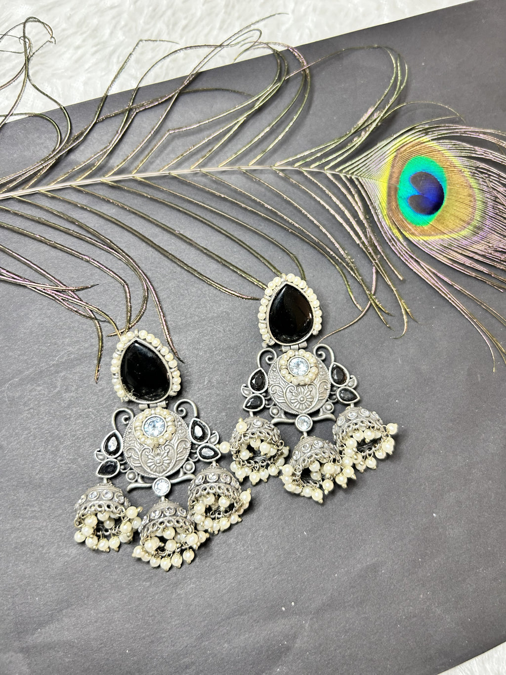 E22B - Triveni Brass Triple Jhumka