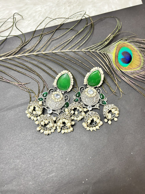 E22B - Triveni Brass Triple Jhumka