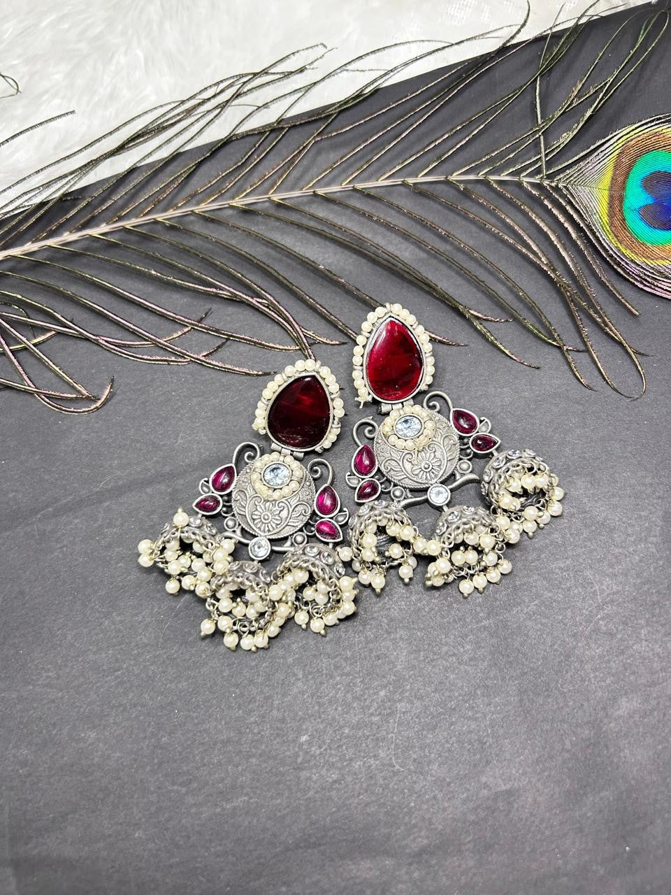 E22B - Triveni Brass Triple Jhumka