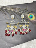 E31B - Preeti Ruby Dual Tone Earrings
