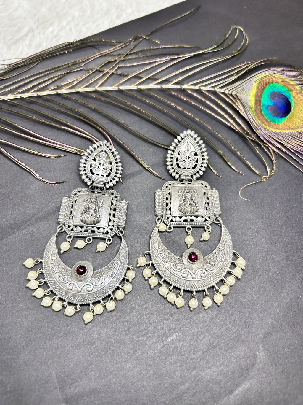 E80B - Lakshmi Brass long danglers