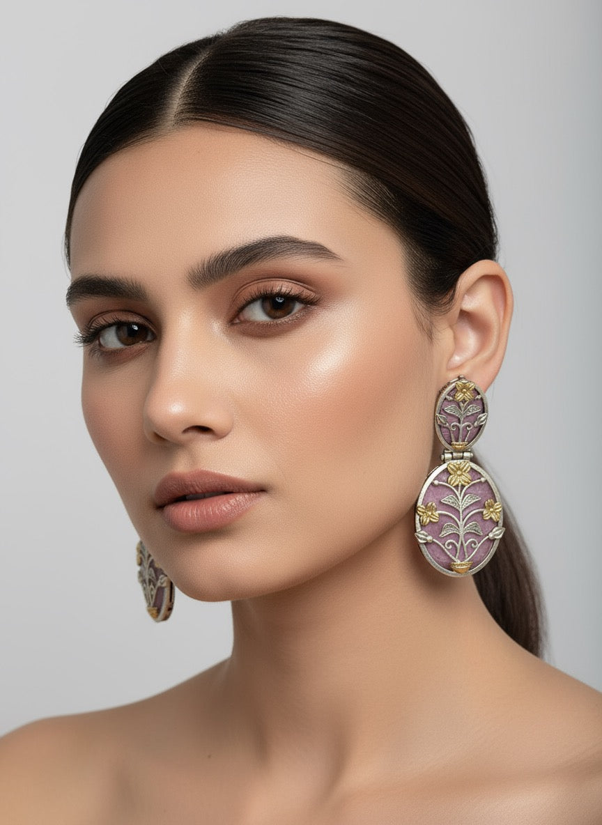 Guldasta dual tone Monalisa earring