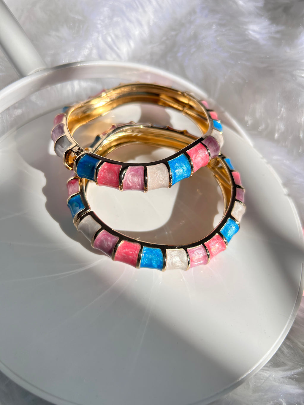 Indra Multicolored Enamel Anti Tarnish Bracelet/Bangles Pair