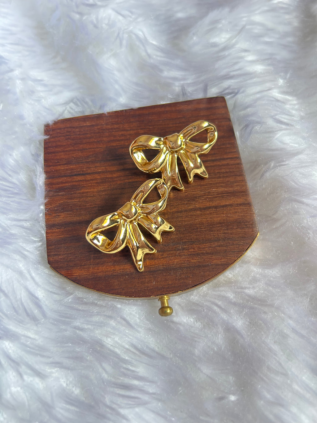 Bow Anti Tarnish Golden Earrings