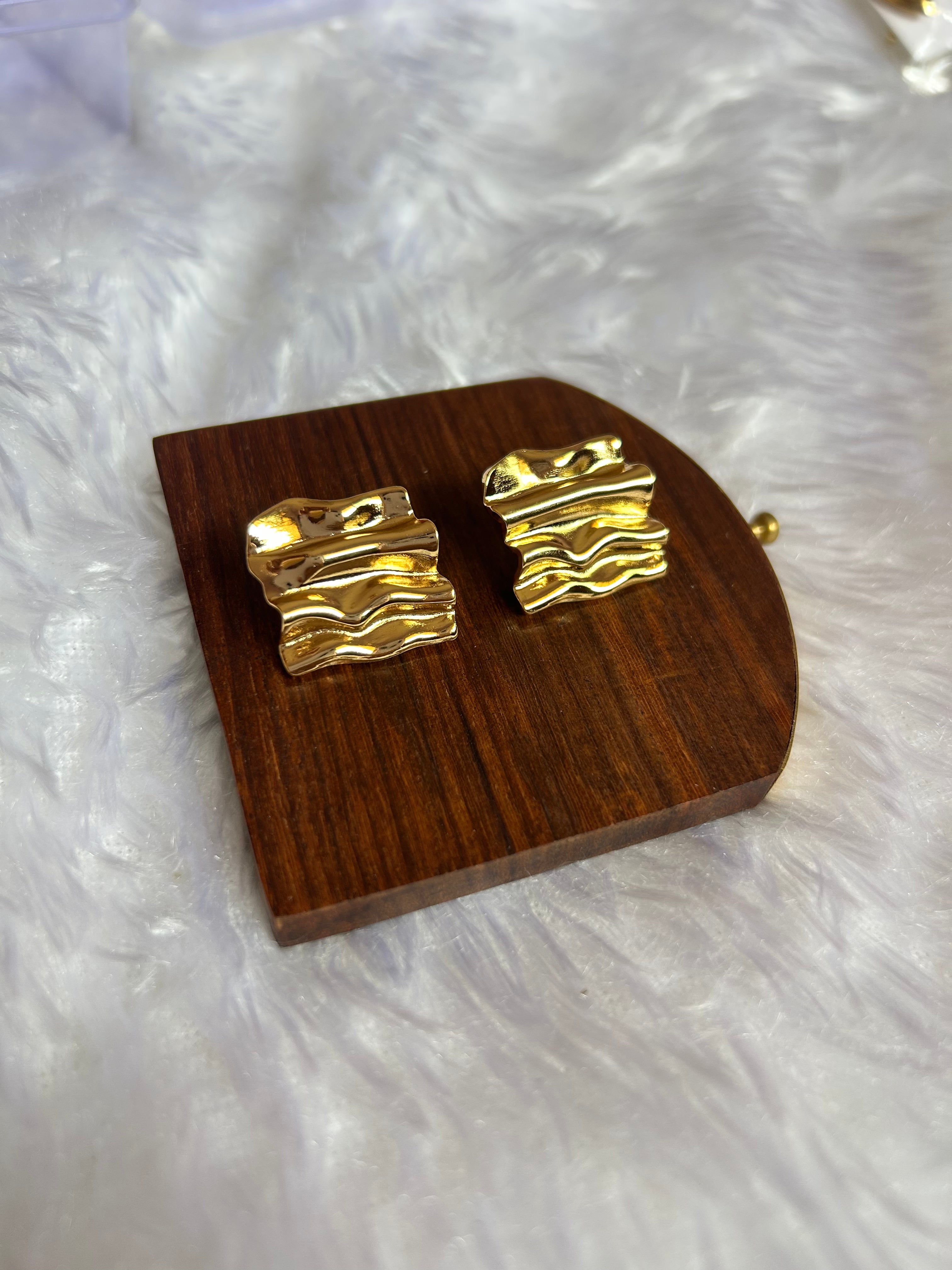 Chatai Anti Tarnish Golden Stud Earrings