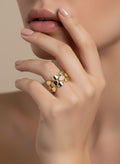 R13B - Poonam Anti Tarnish Golden Adjustable Ring