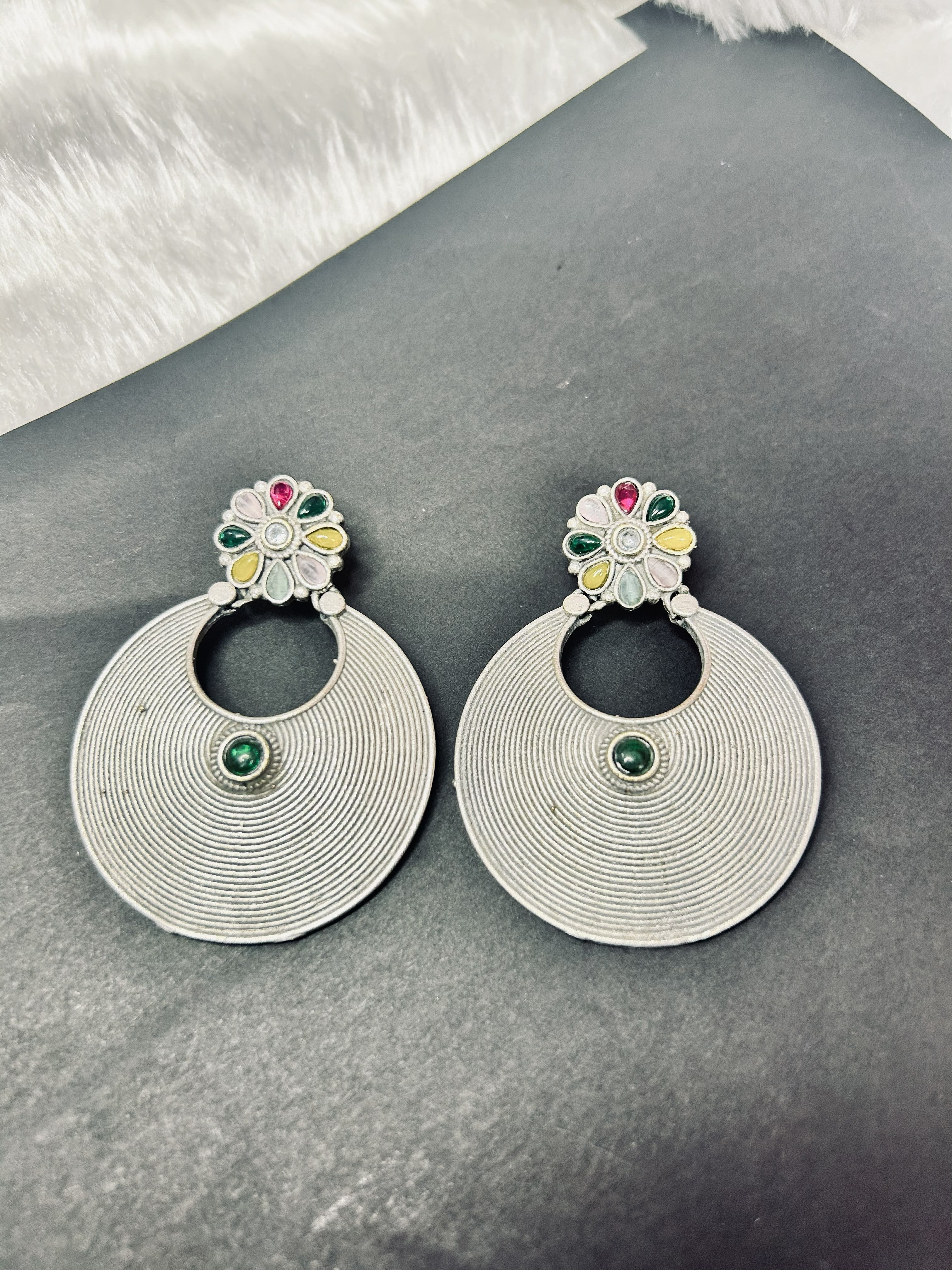 E78B - Kaya Brass Multicolor Earrings