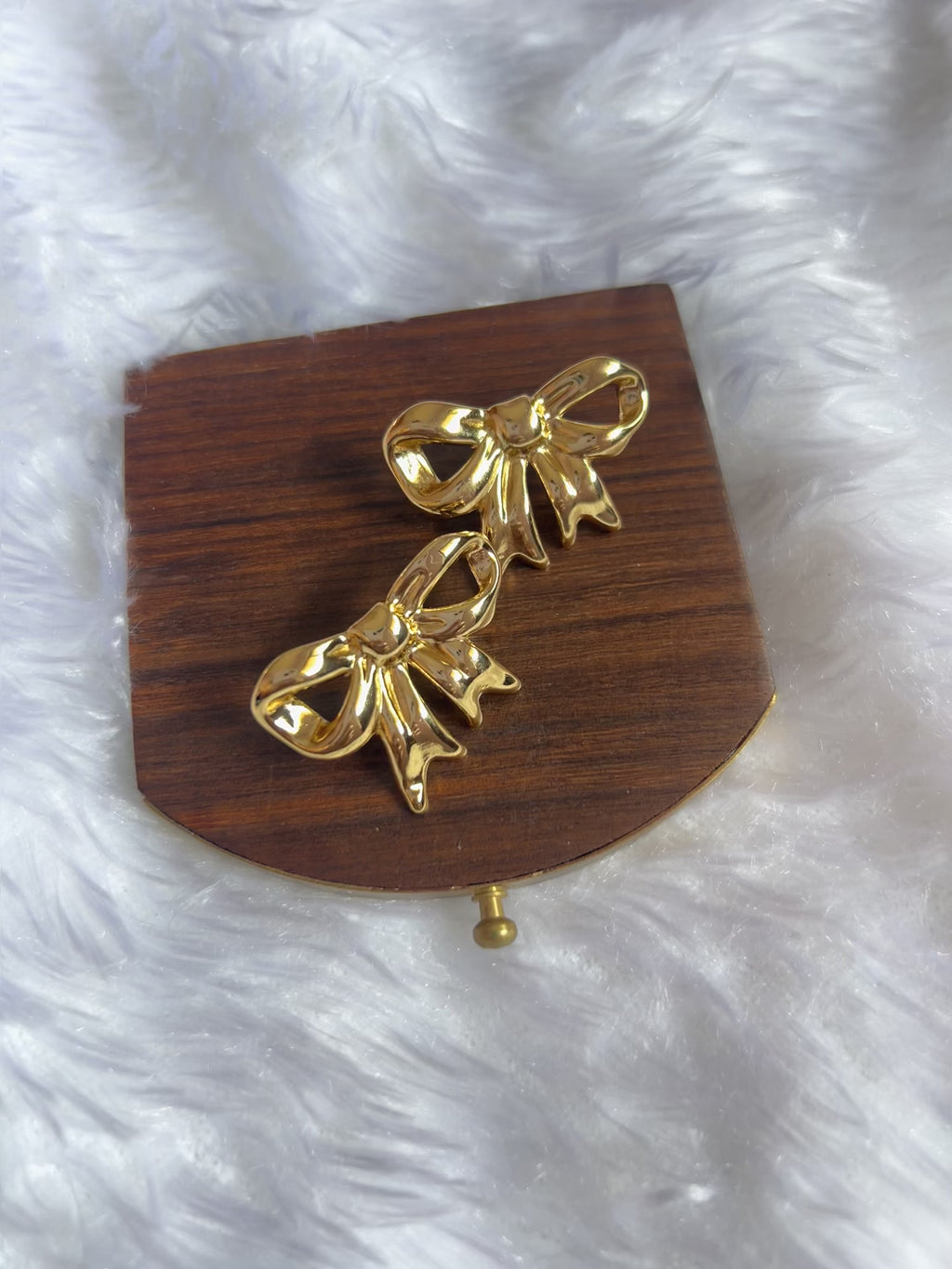 Bow Anti Tarnish Golden Earrings