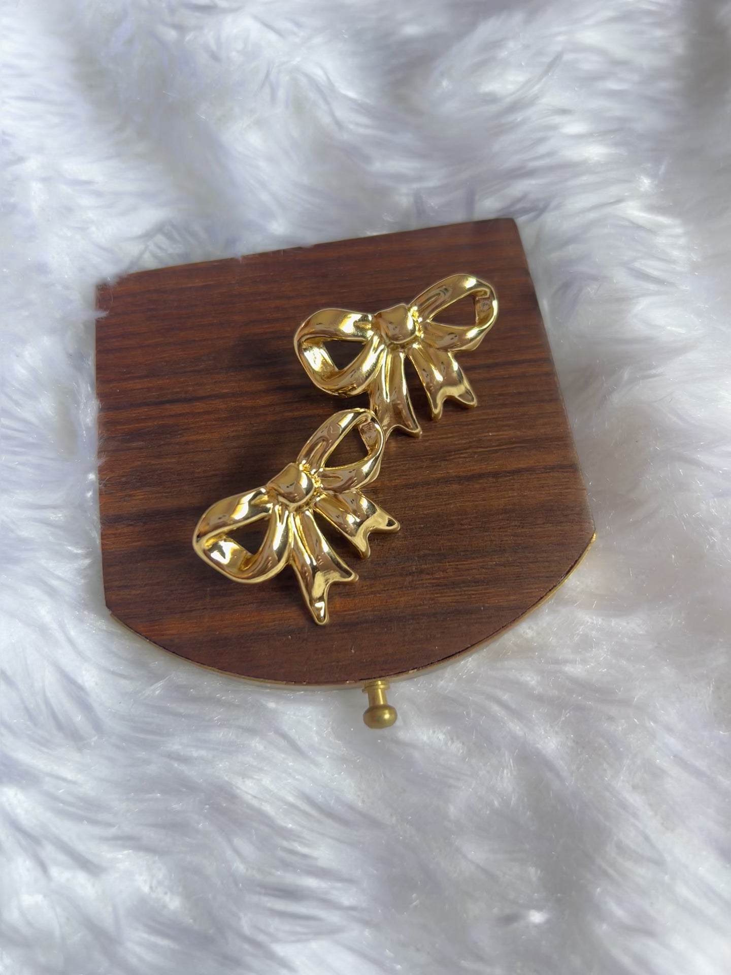 Bow Anti Tarnish Golden Earrings