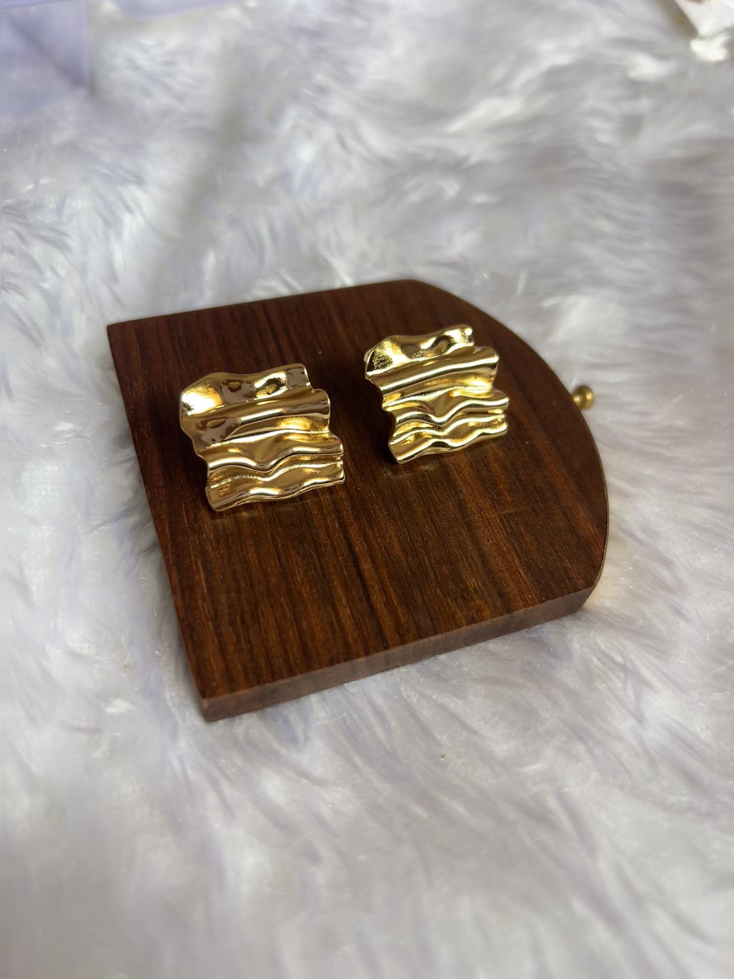 Chatai Anti Tarnish Golden Stud Earrings