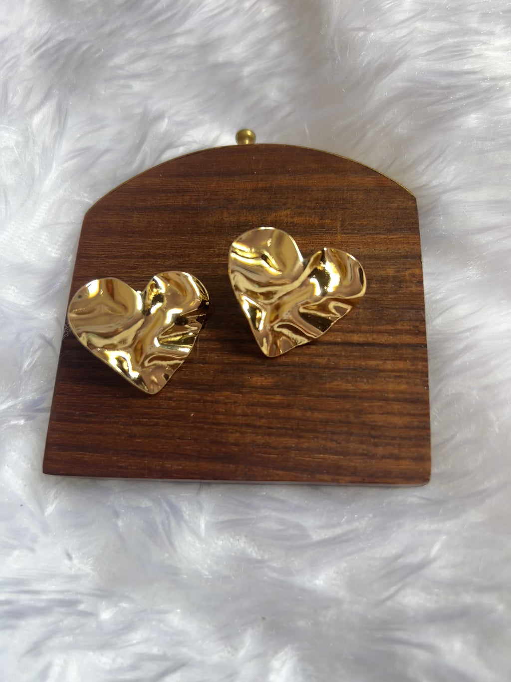 Heart Anti Tarnish Golden Stud Earrings