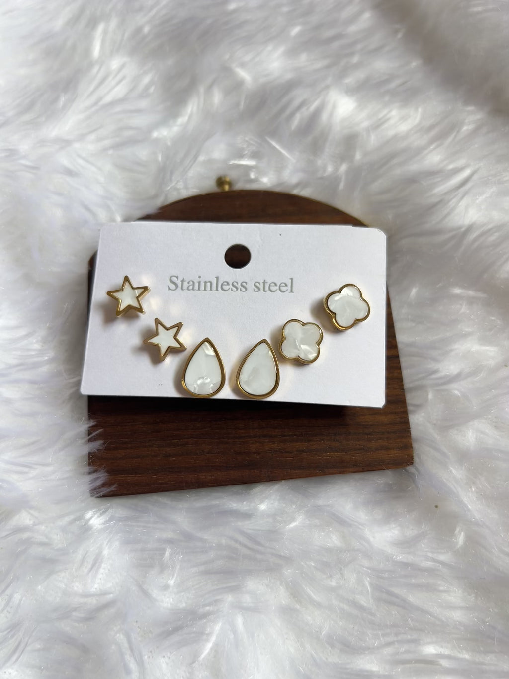 Anti Tarnish 3 Earrings Combo Set